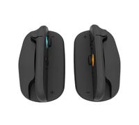 FUANA for Switch 2 Joy-Con Left and Right Handle Mouse Holder, Portable Mini Mouse Base for Precision Gaming, for FPS TPS Games, Ergonomic Grip, ABS Construction, 4.7x2.8x1.3 Inch, Black/Orange+Blue