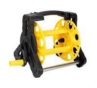 FUANA Garden Hose Storage Reel Organizer 20m Capacity Portable Pipe Organizer Freestanding Wall Mountable(Yellow)