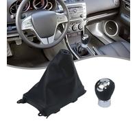 FUANA Gear Lever Shift Knob with Leather Cover for Mazda 6 Years 2002-2007 Automotive Replacement Parts