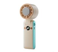 FUANA Hand Folding High-Speed Turbine Fan, Portable Handheld Turbine Fan, Folding Neck Fans, with 120 Speed Settings and LED Display for Travel, Outdoor, Home, Office(Beige)