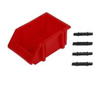 FUANA HDPE Plastic Parts Storage Box, 180x120x80 mm, 30 kg Capacity, Acid/Heat Resistant, Combinable Workshop Classification Bin (Green) for red