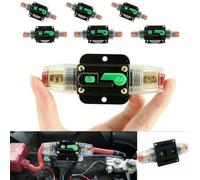 FUANA High Current Waterproof Circuit Breaker 10A-100A Resettable Fuse for 12V-48V DC Car Boat Audio Systems with Manual Reset Button Electric Tester Sensor Receiver