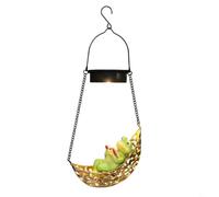 FUANA Hollow Iron Moon Boat Solar Garden Light Outdoor Decor | Thickened Iron, IP45 , Auto Charge Day/night, Manual Switch, Romantic Garden Decor