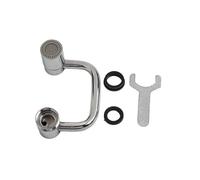 FUANA Kitchen Faucet Extender with 1080° Rotating Spout, for Dual Mode Spray Stream, Adjustable Height Metal Sink Aerator Bathroom, Silver