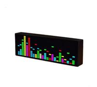 FUANA LED Music Clock With RGB Sound-Activated Rhythm Light And Audio Level Indicator For Desktop Or Speaker Display, Black(Black)