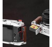 FUANA Lightweight L-Shape Handgrip with Quick Release and Shutter Button for Fujifilm X-M5, Metal + Silicone Grip Cover for Secure Non-Slip Handling Earphone Cable