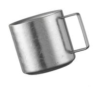 FUANA Lightweight Pure Ti Double Wall Mug Textured Coffee Tea Cup 100ml | 100ml/220ml Options, Lightweight 50g-87g, Heat Insulation, for crystal Texture, For Coffee Tea Home Office Outdoor