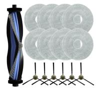 FUANA Main Side Brush Filter and Mop Cloth Kit for Lefant M3 Robot Vacuum Cleaner, Washable Replacement Parts Set Including 1 Main Brush, 4 Side Brushes and 4 Mop Pads A