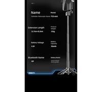 FUANA Mini Phone Selfie Tripod with Adjustable Focal Length, 11.7-41.5 cm Extension for Smartphone, Includes Wireless Remote Control, Compact Travel Design, Black Earphone Cable