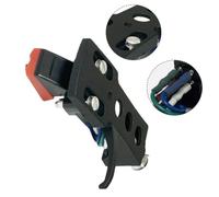 FUANA Moving Magnet MM Phono Cartridge and Stylus Holder Set for Turntable with Gold-Plated Terminals, 1.5g-2g Tracking Force, 33/45/78 RPM, for S-Shaped or Straight Tonearms