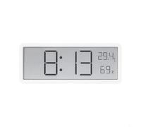 FUANA Multifunctional LED Digital Clock with Temp Humidity Sensor, Switchable 12 24 Hour Format, Bright Display for Bedroom Living Room(White)
