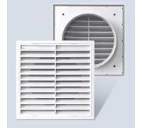 FUANA Oblique Louver Vents with Filter 14x14 cm for 100 mm Ducts White ABS Ventilation Grille for Protection and Airflow in Garages, Sheds, Homes Radiator Accessories