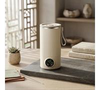 FUANA One-Button Electric Milk Frother, Portable Heated Stirring Cup | Rechargeable Automatic Stirring Cup with Heating, Portable Electric Milk Frother Travel, One-Touch Hot Beverage Maker