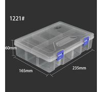 FUANA Plastic Compartment Storage Box 6 to 10 Adjustable Grids,Lockable & See-Through Design Earrings,Beads,Nails,and Small Items
