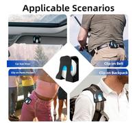 FUANA Portable Coffee Refill Holder for Easy Access, Acrylic Storage Clip with Secure Grip, 11x9x6cm, Black/Transparent Earphone Cable