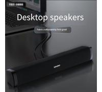 FUANA Powerful Wired Speaker for Home, Office, Computer, Mobile Phone, TV - High Volume Dual Speaker, 38 x 6 x 6 cm, ABS Construction - for Blue, Black, Gray Earphone Cable