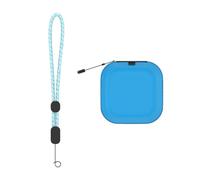 FUANA PU Carrying Case for Takara Tomy-punyrunzu, Compact Protective Pouch with Zipper Closure and Carabiner, Purple/Blue/Pink Earphone Cable