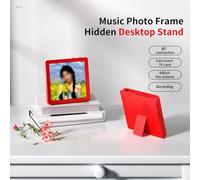 FUANA Recordable Personalized Music Picture Frame with Magnetic Back and Built-in Stand, for, Samsung, Huawei, Red/Dark Gray/Apricot/Pink/Blue Earphone Cable