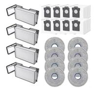 FUANA Replacement Kit for Dreame X60 Max Ultra Complete X60 Ultra and X60 Master, 4 Filters 8 Mop Cloths and 8 Dust Bags for Pet Hair and Debris Removal