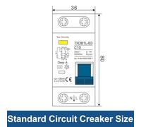 FUANA Residual Current Circuit Breaker for MCB RCCB RCD Type A/AC RCBO DPNL 30mA 4.5kA Trip Indicator Flame Retardant Housing 220V Electric Tester Sensor Receiver
