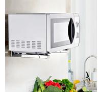 FUANA Retractable Foldable Oven Rack for Kitchen Wall Mounted Microwave Oven, 400mm Extension, Cold-Rolled Steel, for White/Black Door Lock