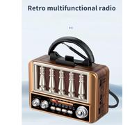 FUANA Retro Portable Radio with AM/FM/SW, Rechargeable 800mAh Battery, Type-C Charging, AUX/TF/USB Playback, Built-in Phone Stand Earphone Cable