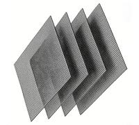 FUANA Reusable Nonstick Grill Mats 4pcs, Heat Resistant PTFE Barbecue Mesh Plates for Gas Charcoal Electric Grills, Black BBQ Cooking Grids (Black36*42cm)