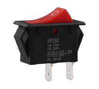 FUANA Rocker Switch ON-OFF 2-Pin AC 125V 16A / 250V 12A Dustproof and Water-Resistant Compatible with HY35C Craftsman Saw Air Compressor Grizzly T10875 Grinder CX904, Black Red