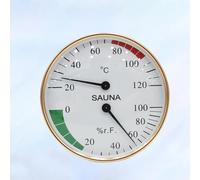 FUANA Sauna Thermometer and Hygrometer for Wall Mounted Use, Metal Design with Arched Glass Face, Measures 10-120℃ and 0-100% Humidity Radiator Accessories