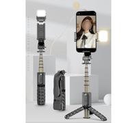 FUANA Selfie Stick Tripod with 8 LED Lights and Wireless Remote, BT 5.2 for Smartphone, Adjustable Height 152-775mm, for Earphone Cable