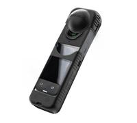 FUANA Silicone Case for Insta360 X4, Soft Protective Cover with Full Protection, Compact Fit for Scratches and Bumps, Black Earphone Cable