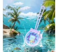 FUANA Silicone Cover Case for Tamagotchi Paradise, with Screen Protector and Lanyard, for Pet Game Console, 19.4 cm x 7.0 cm x 3.3 cm, Black Earphone Cable