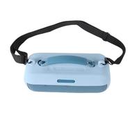 FUANA Silicone Speaker Case with Shoulder Strap for Bose SoundLink Max, Compact 27x15x10cm Protective Cover for Outdoor Use, Black Earphone Cable