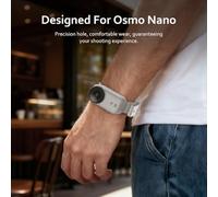 FUANA Silicone Strap Case for DJI Osmo Nano, Secure and Lightweight Mount for Pet Collar, Wristband, Backpack, Bike - Black Earphone Cable