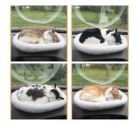 FUANA Simulation Animal Model Ornaments, Creative Birthday Realistic Breathing Cat Plush Toy Soft Stuffed Electronic Pet Home Decor