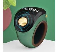 FUANA Smart Bead Counting Ring for Accurate Tallying, LED Digital Counter with ABS Material, Compact Size, Black/Gold/Green Earphone Cable