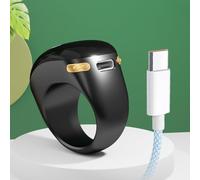 FUANA Smart Bead Counting Ring for Accurate Tallying, LED Digital Counter with ABS Material, Compact Size, Black/Gold/Green Earphone Cable