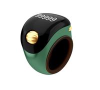 FUANA Smart Bead Counting Ring for Accurate Tallying, LED Digital Counter with ABS Material, Compact Size, Black/Gold/Green Earphone Cable