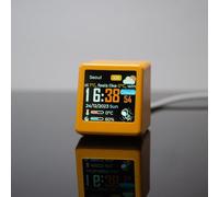 FUANA Smart Display Clock for Cryptocurrency, Stock and Weather Tracker with Gold Price Ticker, 10x6x5 cm, ABS+Metal, for White/Black/Yellow Earphone Cable