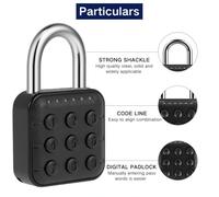 FUANA Smart Fingerprint Door Lock for Electronic Handle, Digital Password & APP Control, Tuya Compatible, 65mm Width Metal Build, Black Door Lock