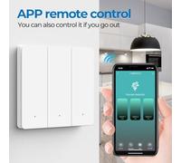 FUANA Smart Zigbee Wall Light Switch, No Neutral Wire Required, Works with for Alexa and for Google Home, Presence Detection, for Tuya Smart Compatible, ABS Material, 8.6 x 8.6 x 3.6 cm, White