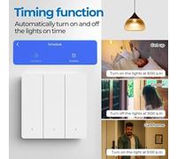 FUANA Smart Zigbee Wall Light Switch, No Neutral Wire Required, Works with for Alexa and for Google Home, for Tuya Smart Compatible, Presence Detection, 8.6 * 8.6 * 3.6CM, White ABS Earphone Cable