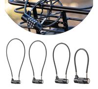 FUANA Soft Steel Wire Cable Lock for Refrigerator Cabinet Door Garden Toolbox Bike Storage - Zinc Alloy 4-Dial Combination Padlock, 5mm Anti-Corrosion Steel Cable Door Lock