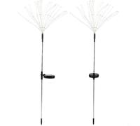 FUANA Solar Powered Fireworks Outdoor Garden Lights IP65 Waterproof LED Decorative Stake Lamps with 8 Modes for Patio Lawn Path(Warm 150 lights)