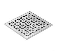 FUANA Stainless Steel Square Floor Drain Waste Drain Cover With Strainer Anti-Odor And Pest Bottom Outlet Stainless Steel Grid 20x20cm Straight Floor Drain For Shower Room