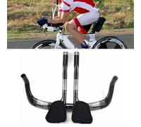 FUANA T800 Carbon Fiber Triathlon Bike Rest Handlebars 340mm for TT and Road Bikes, 31.8mm Clamp, Lightweight with Sponge Padding Bike Repair Kit