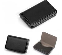 FUANA Tasteful PU Leather Wallet for Credit and Business Cards A Must Have Accessory for Professionals (Black)