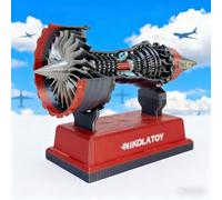 FUANA TR900 Super Turbofan Engine Mini Model Kit, 12 cm, Electric Motor Function, 3D Printed Plastic Toy for Kids, Battery Operated (2 x AAA), for Red/Blue/Green/Yellow Options Earphone Cable