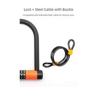 FUANA U-Shape Bike Lock for Bicycle, 18.3x12.8cm Heavy Duty Steel Frame with Silicone Cover, 4-Digit Combination Wheel Lock for Scooter Bike Repair Kit