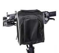 FUANA Waterproof Bike Basket for ebike Controller and Battery Case, Oxford Cloth Front Bag with Heat-Sealed Zippers, 21.5 x 15 x 9.5 cm, Black